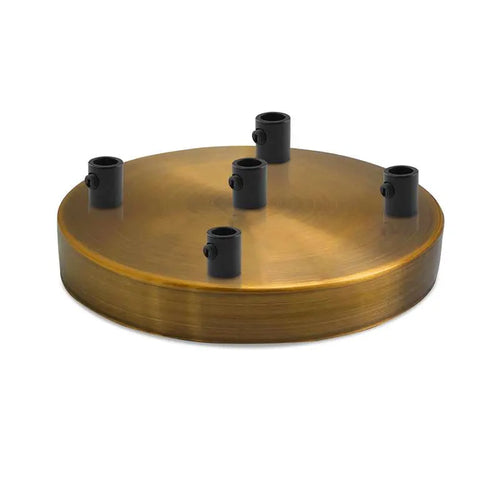 Vintage Deckenbaldachin Messing Antik – 5 Steckdosen  ~ 2854