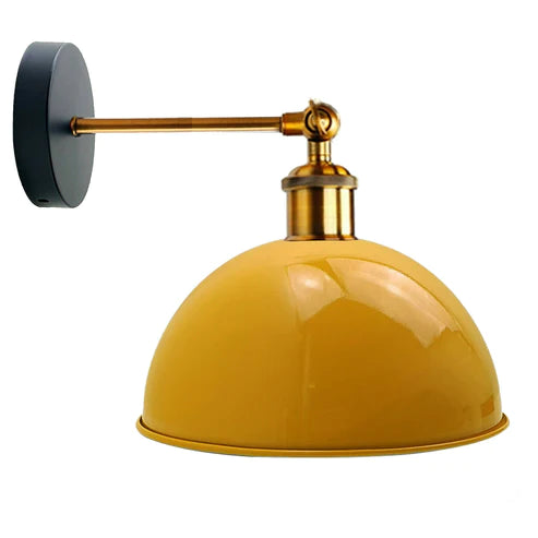 Gelb  Metall-Wandlampe kuppelförmiger