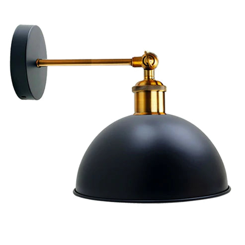 schwarz  Metall-Wandlampe kuppelförmiger