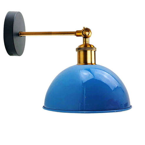  hellblau  Metall-Wandlampe kuppelförmiger