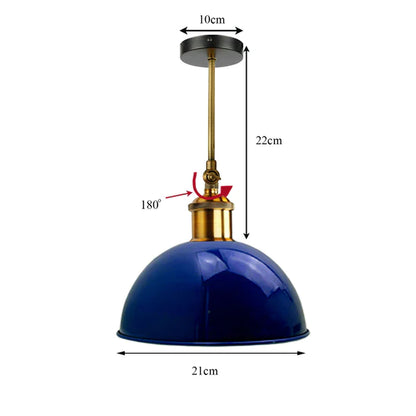 Dunkelblau  Metall-Wandlampe kuppelförmiger