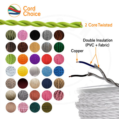 Stilvolle Verbindung Hochwertige 3 adrige Textilkabel für zeitloses Design Creme farben~2754