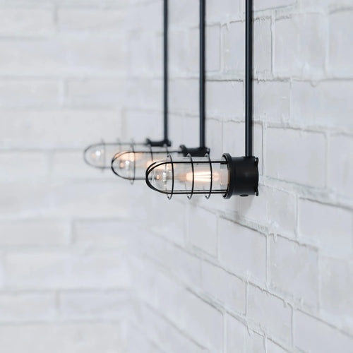 Retro Oval Schott Käfig Wand Deckenhalterung Einbau Leuchte ~3223