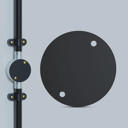 Copertura per scatola tubolare rotonda, copertura in metallo per illuminazione tubolare vuota nera ~3228