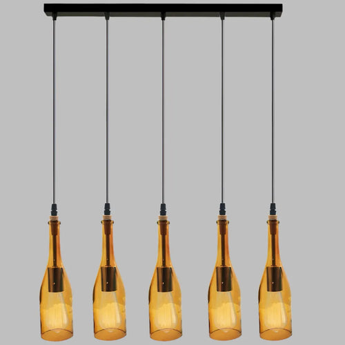 E27 Hängeleuchte 5 flammig Glas Höhenverstellbar ~3307