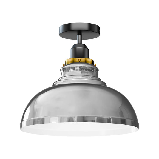 E27 halvplans loftlampe af metal ~3303