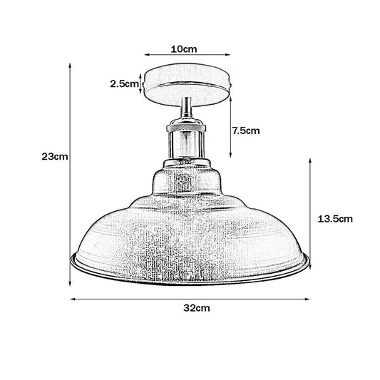 Halvplanmonteret loftslampe ~3306
