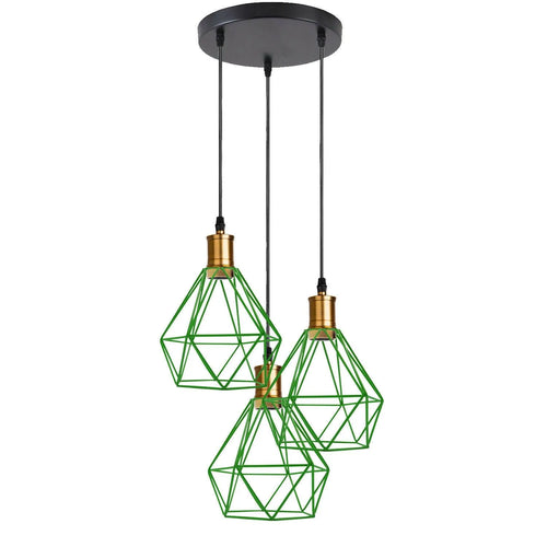 Industriell 3-flammige Cluster Pendelleuchte mit Verstellbarem Kabel~3533