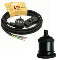 Vintage schwarz pendelleuchte mit kabelschalter | DIY 3-adriges Kabel ~3535 variant