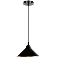 Schwarze Hängelampe mit goldfarbenem Innenfutter ~3552 variant