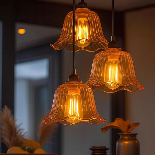 Kleiner Braunglas Lampenschirm Ø 11,5 cm Blume Ersatz  ~3554