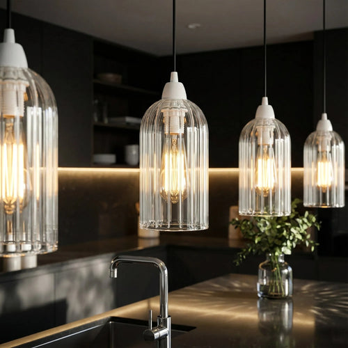 Minimalistischer Hoher Glockenglas Lampenschirm Einfache Montage ~3555