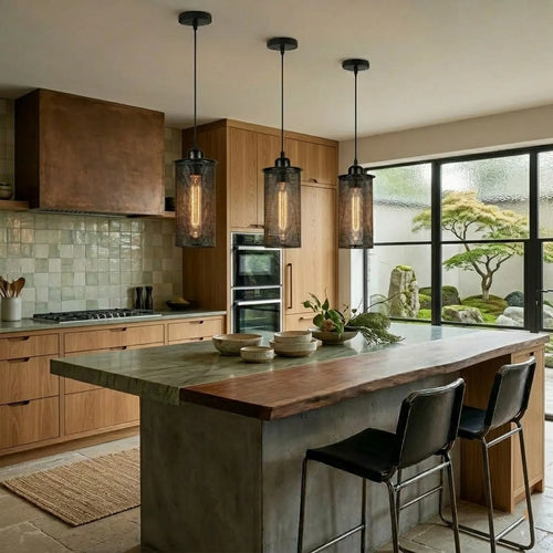 3er Schwarz Käfig Pendelleuchten Perfekt Für Kücheninseln ~3590