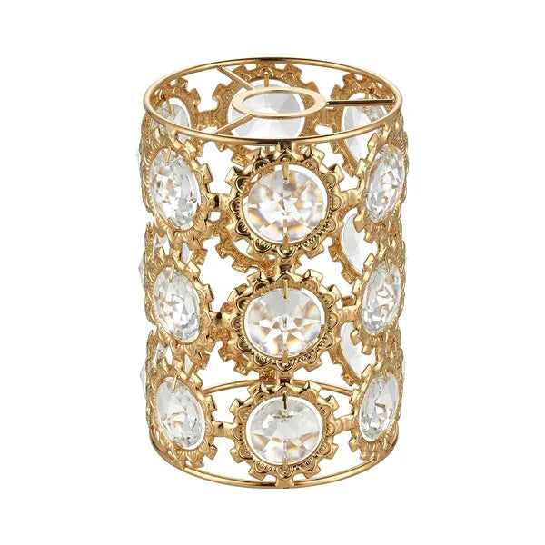 Pendelleuchte Lampenschirm gold Kristall