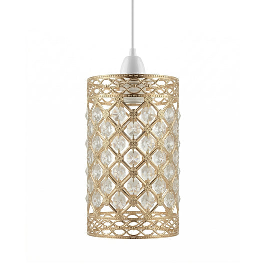 Marokkanischer Pendelleuchtenschirm – Französisches Goldkristall, E27~3639