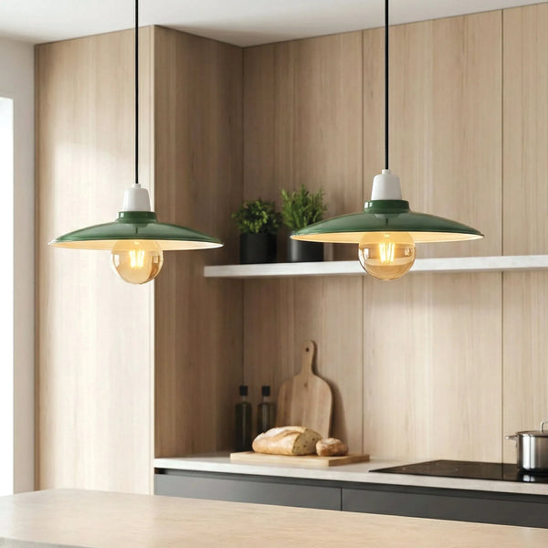 25,5 cm flacher Lampenschirm Metall für Hängeleuchten~3683