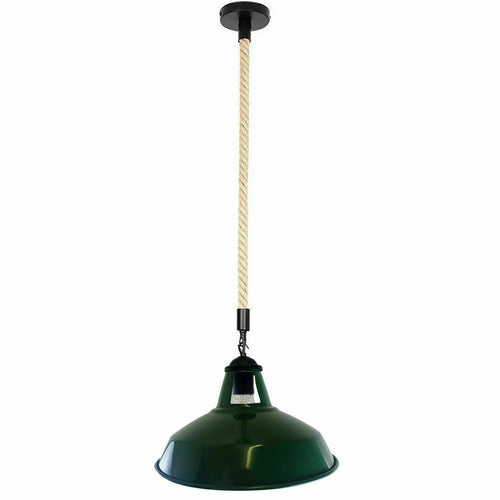 Industrielle Hanfseil Lampe 2m | E27 Metall Hängelampe höhenverstellbar~3820