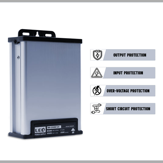 LED DC 12V 250W Regendichtes Netzteil für den Außentransformator~1216