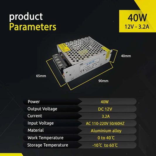 LED Netzteil 12V 40W IP20 Schaltnetzteil trafo ~1088