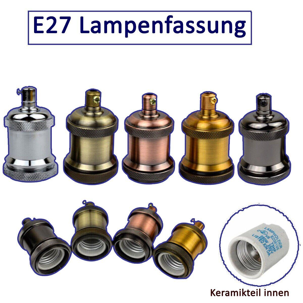 E27 Glühbirnen Metall lampenfassung ~2186