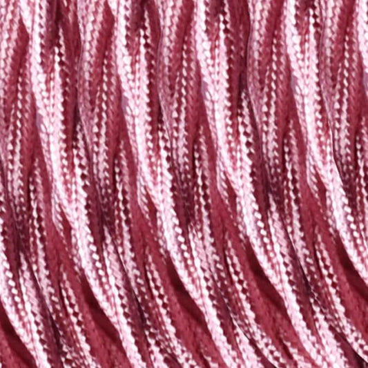 1m/5m/10m Stromkabel, Textilkabel 2 Adrig Stoffkabel 0.75mm², Geflochten, Glänzend Rosa~1178