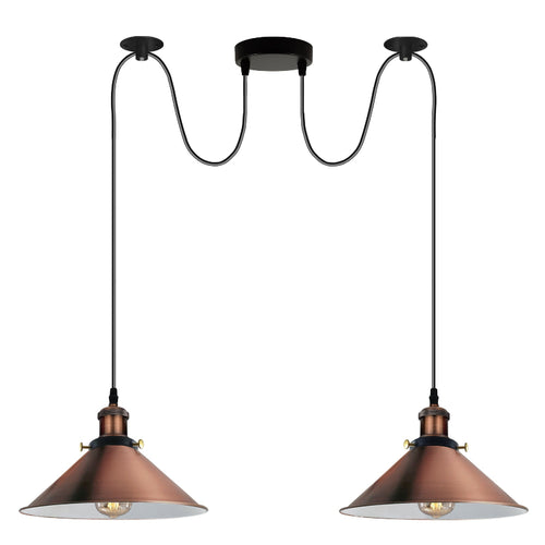 Lampada a sospensione retrò a forma di ragno, lampada da soffitto a 2 luci ~2248