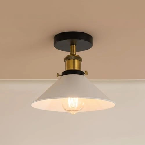 Lampada da soffitto in stile industriale vintage con paralume a cono | E27~2992