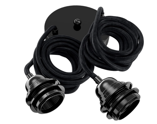 2-Wege-Pendelleuchte mit verstellbarem 95cm Stoffkabel~3267