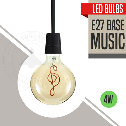 E27 LED Licht G125 4W Musik kugelförmige Glühbirne Warmweiß Dekorative Innenlampe für Bar, Café, Schlafzimmer ~1876