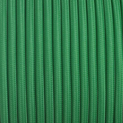 Grünes Strom kabel Textilkabel 2 adriges Lampen kabel Stoffkabel 0,75mm² rund Elektrisches Rundkabel mit farbigem Stoff ummantelt ~1152