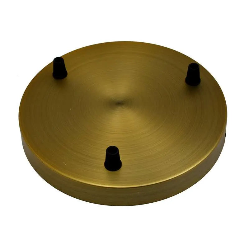 3-Loch Deckenbaldachin in Antik-Messing Optik