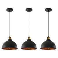 3er Set einzelne Pendelleuchten E27 mit Metallschirm ~3492 variant