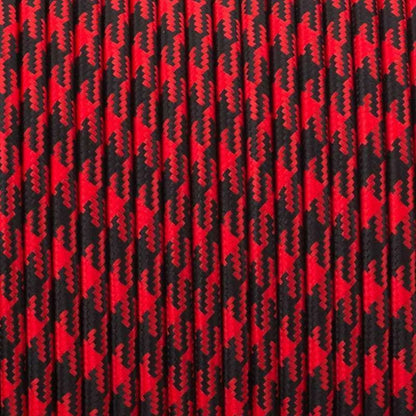 Rot&schwarz Rund Stromkabel Textilkabel Lampenkabel Stoffkabel 3x0.75mm² ~2772
