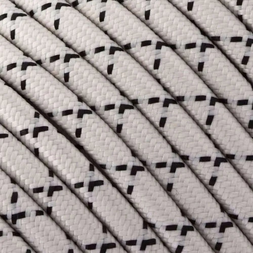 Vintage Schwarz-Weiß Geflecht textilkabel mit fassung~2775