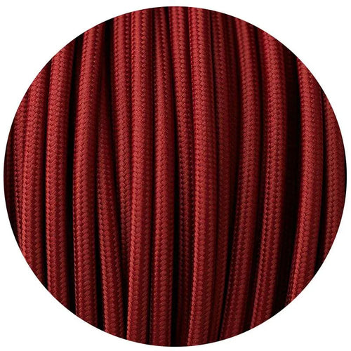 3-adriges rundes Textilkabel Burgund für Lampen ~2763