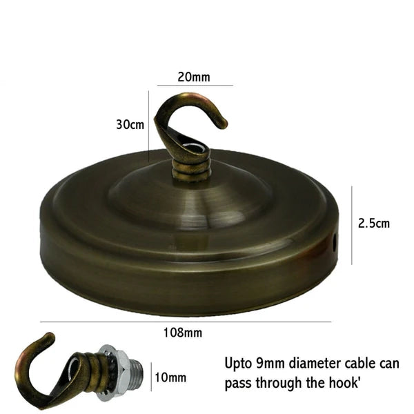 Farbe Vintage Industrie-Deckenrosette für Stoffkabel Kronleuchter-Armatur