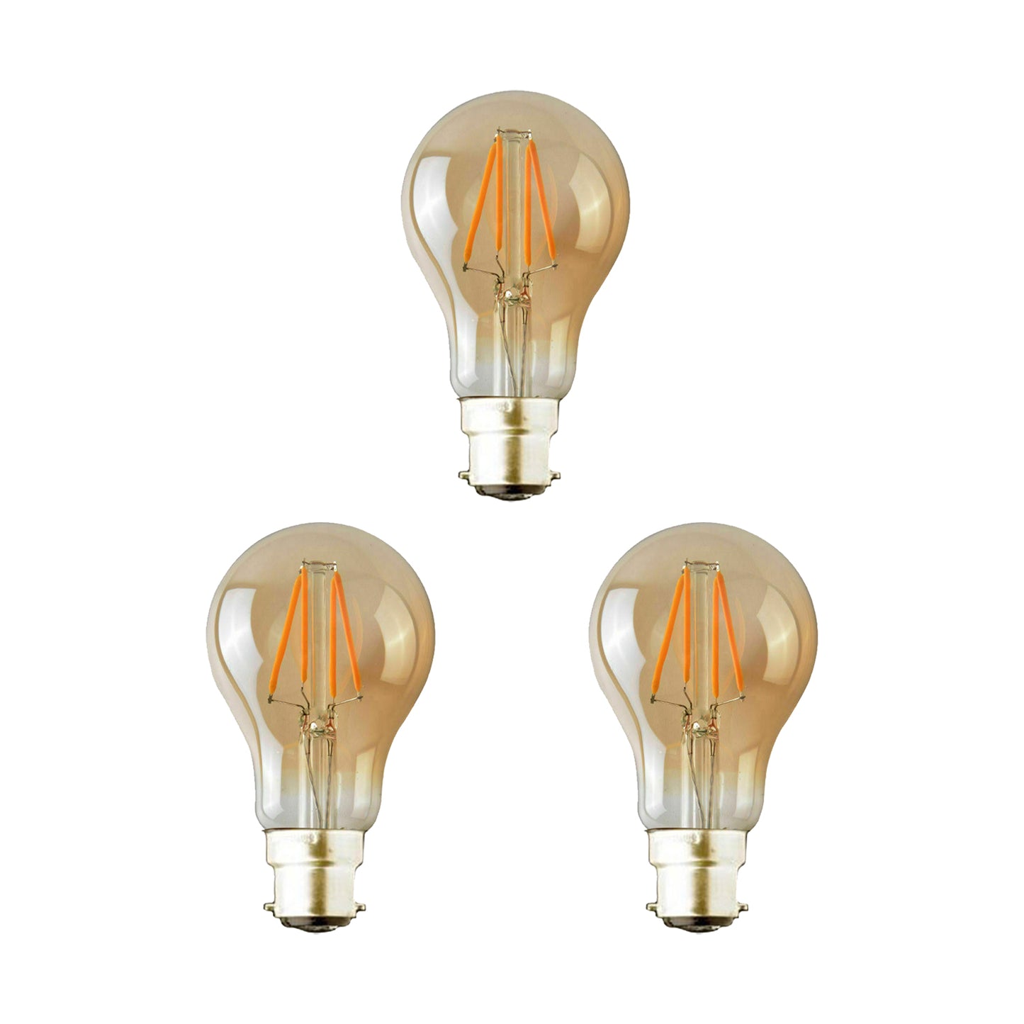 Vintage Industrial LED A60 B22 4w warmweiß bernsteinfarbene energiesparende Retro-Glühbirne~2768