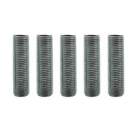 5er pack m10 lampenrohrnippel 25mm aluminium hohl ~3538 variant