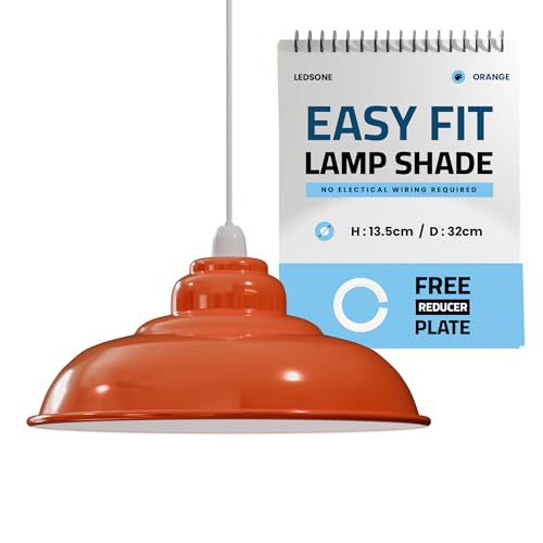 LEDSone Paralume Easy Fit Industriale Vintage Metallo Ø32cm E27 / B22 ~3409