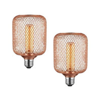 LED Glühbirne E27 5W leuchtmittel zyl spiral Dekolicht Metallic Glow mit Käfig~3396 variant