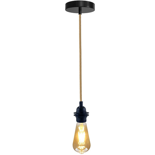1m loftlampe tekstilledning med E27-fatning ~3295