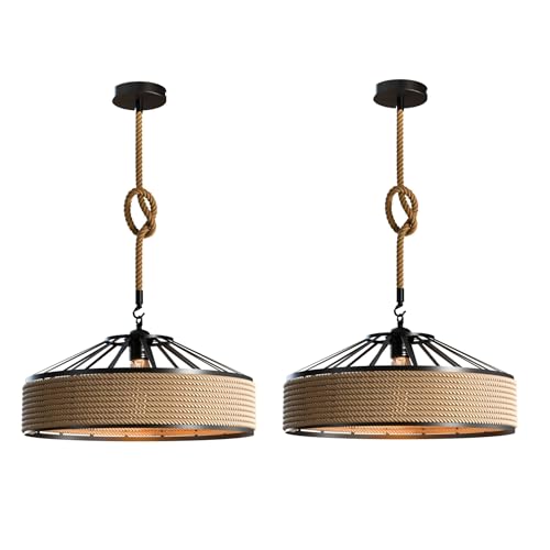 rope pendant and rustic light