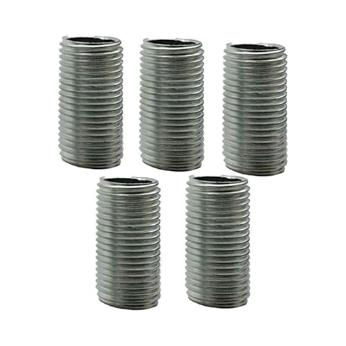 5er pack m10 lampenrohrnippel 25mm aluminium hohl ~3538