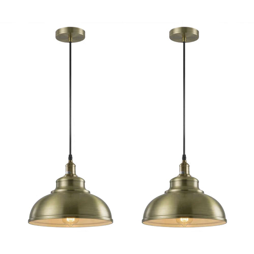 2er Set Werkstattpendel Vintage – Industrie Hängelampe Küche | Ø29cm | E27 ~3671