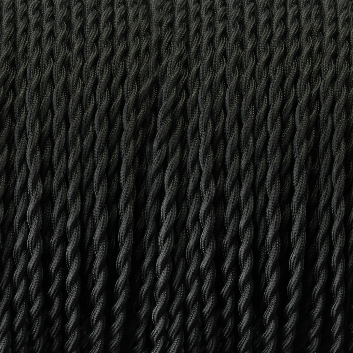 1m/5m/10m Stromkabel Textilkabel Lampenkabel Stoffkabel 2x0.75mm² Geflochten Schwarz