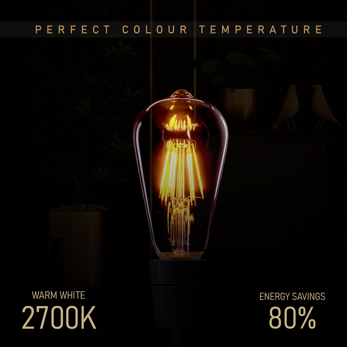 ST64 E27 8W dimmbare LED Glühbirnen 2700K warmweiß bernstein farben energiesparend dekorative Glühbirnen ~ 1025