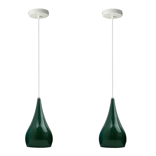 Pendelleuchte 2er Set - Moderne Tränenform Hängelampe Esstisch ~3911