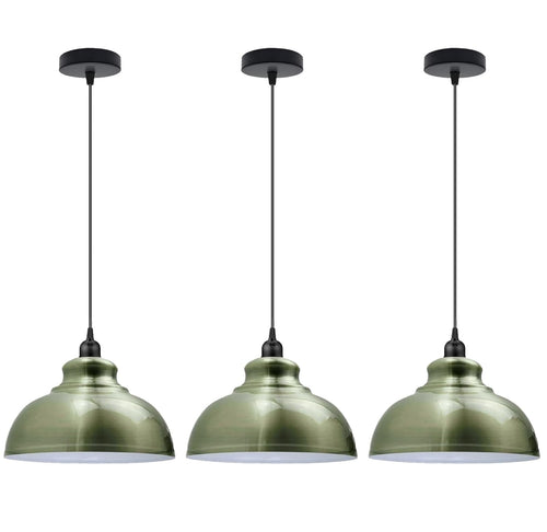3er Set Hängelampe Emaille Look – Vintage Industrie Pendelleuchte  | Ø29cm | E27 ~3430