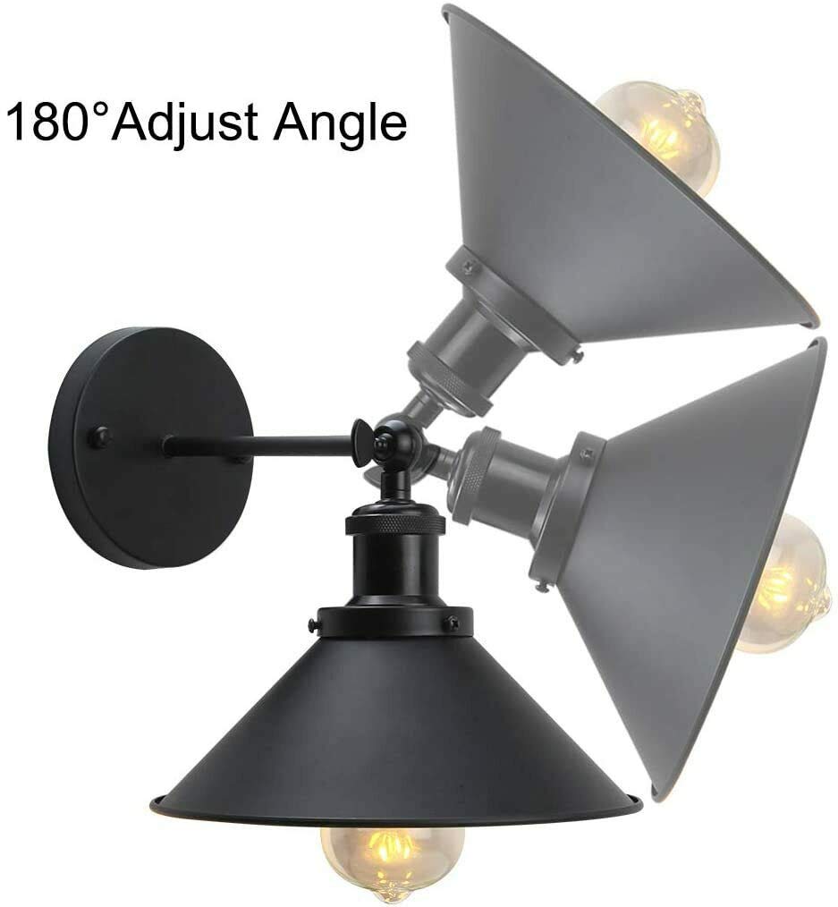 LEDSone Vintage-Wandleuchte, industrielle Beleuchtung, verstellbare Fassung, rustikale Wandleuchte, Metall, für den Innenbereich, Retro-Lichter