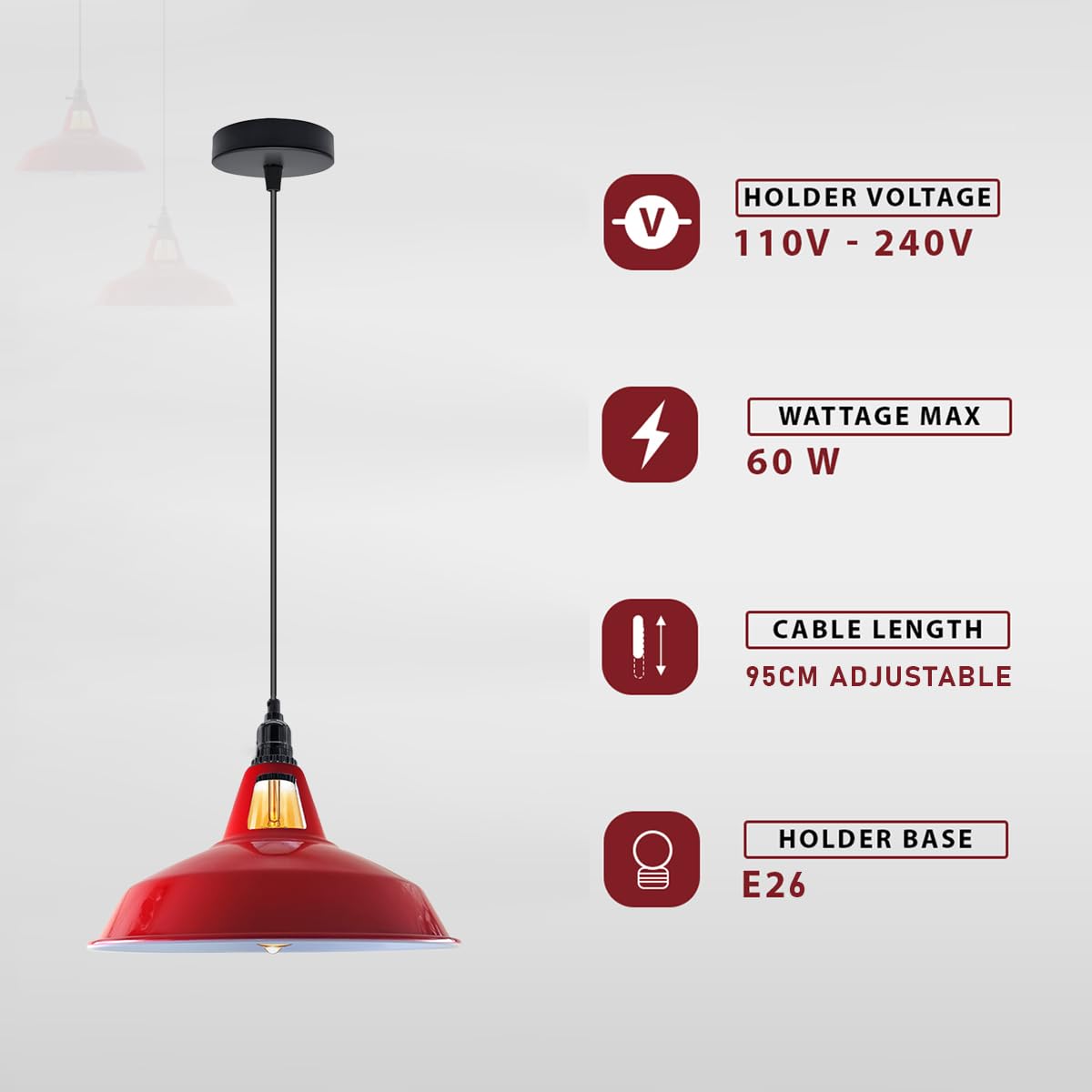 vintage-deckenlampe mit indust